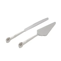 Diamante Heart Cake Knife Set (23Wx340mmL & 70Wx290mmL)