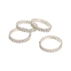 Diamante Napkin Ring Pack 4 Silver (4.5cmD)