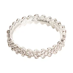 Diamante Napkin Ring Pack 4 Silver (4.5cmD)