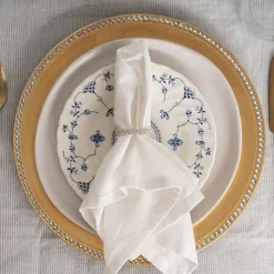 Diamante Napkin Ring Pack 4 Silver (4.5cmD)