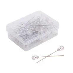 Diamond Crystal Head Pins Pack 50 Clear (8mmx5.2cmH)