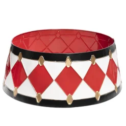 Diamond Design Metal Tree Skirt Red (65.5cmDx24.5cmH)