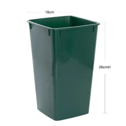 Display Flower Bucket Plastic Square 4L Green (16x16x26cmH)