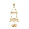 Display Tray 2 Tier Tree w Star Gold (30.5x67cmH)