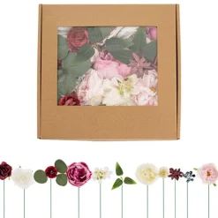 DIY Rose Peony & Berry Arrangement Box Red (26x25x6cmH)