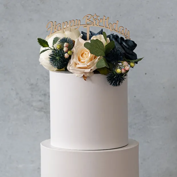 DIY Rose Peony & Dahlia Arrangement Box Blue (26x25x6cmH)