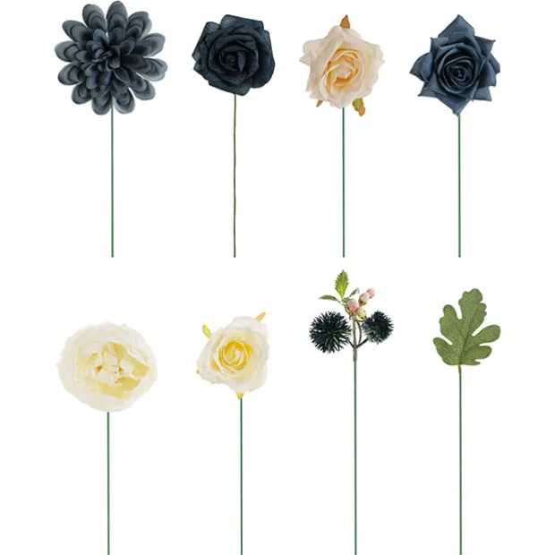 DIY Rose Peony & Dahlia Arrangement Box Blue (26x25x6cmH)