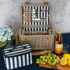 Dome 4 Person Picnic Basket Brown (40x28x20cmH)