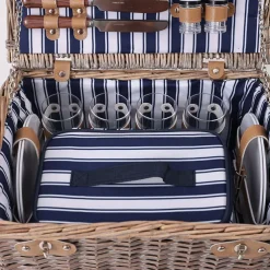 Dome 4 Person Picnic Basket Brown (40x28x20cmH)