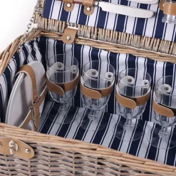 Dome 4 Person Picnic Basket Brown (40x28x20cmH)