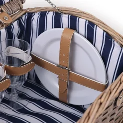 Dome 4 Person Picnic Basket Brown (40x28x20cmH)