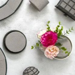 Dry Strass Foam with Florist Design Bowl (12cmDx8.5cmH)