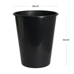 Dutch Flower Bucket Plastic Round 13L Black (28Dx33cmH)