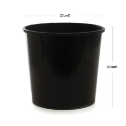 Dutch Flower Bucket Plastic Round 05L Black (23Dx20cmH)