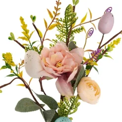 Easter Egg Flower & Fern Pick Multi Colour (40cmH)