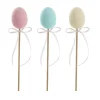 Easter Egg Picks Set 6 Pink Blue Cream (5cmDx25cmH)