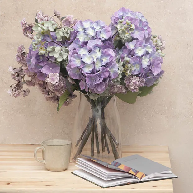 Eldorado Hydrangea Stem Cream Violet (18cmDx64cmH)