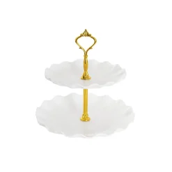 Elegant 2 Tier Cake Stand White (23cmH)