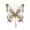 Elegant Butterfly Clips Pack 2 White & Gold (14x17cm)