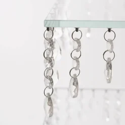 Elegant Crystal Cake Stand Square 2 Tier Clear (42cmH)