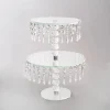Elegant Crystal Cake Stand Round 2 Tier Clear (40cmH)