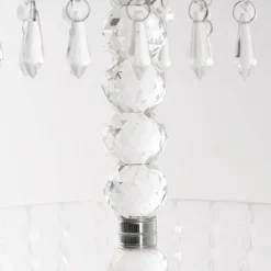 Elegant Crystal Cake Stand Round 2 Tier Clear (40cmH)