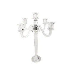 Elegant Crystal Glass 5 Arm Candelabra Clear (51cmH)