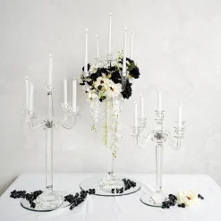 Elegant Crystal Glass 5 Arm Candelabra Clear (51cmH)