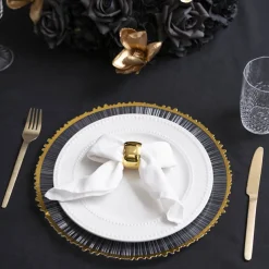 Elegant Gold Edge Charger Plate Pack 4 Clear (33cmD)