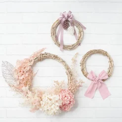 Elegant Rattan Wreath Champagne Gold (30cmD)