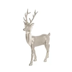Elegant Standing Metallic Reindeer w Bow Champagne (46cmH)