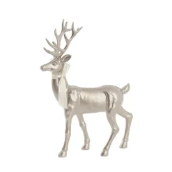 Elegant Standing Metallic Reindeer w Bow Champagne (46cmH)