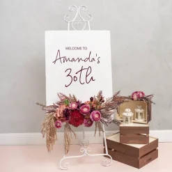 Elegant Tall Easel Matte White (46x147.5cmH)