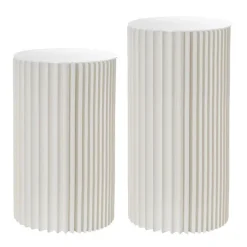 Elite Foldable Paper Plinth Set 2 White (31Dx70cmH & 90cmH)