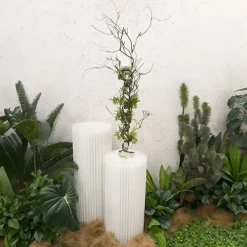 Elite Foldable Paper Plinth Set 2 White (31Dx70cmH & 90cmH)