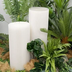 Elite Foldable Paper Plinth Set 2 White (31Dx70cmH & 90cmH)