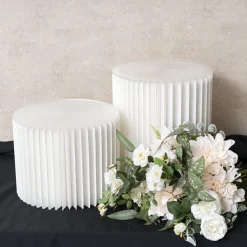 Elite Foldable Paper Riser Set 2 White (31Dx25cmH & 35cmH)