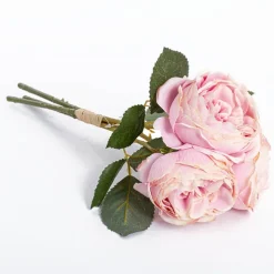 English Garden Rose Bouquet Ice Pink (35cmH)