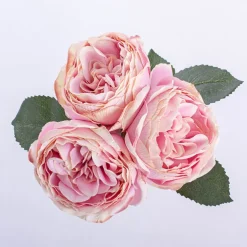 English Garden Rose Bouquet Ice Pink (35cmH)