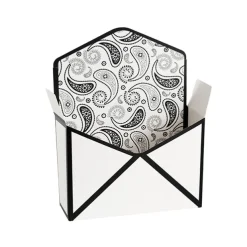 Envelope Flower Box Large Paisley White Pk5 (23Lx8Dx16cmH)