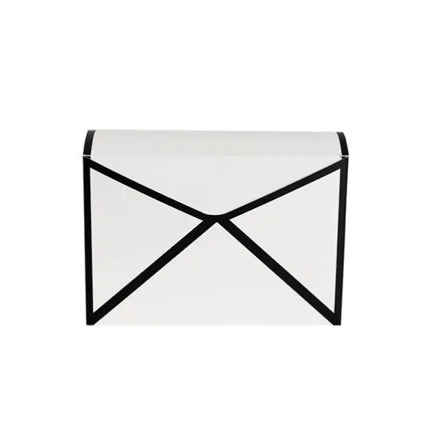 Envelope Flower Box Large Paisley White Pk5 (23Lx8Dx16cmH)