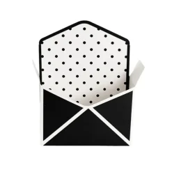 Envelope Flower Box Large Spots Black Pack 5 (23Lx8Dx16cmH)