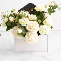 Envelope Flower Box Small Pk5 White Black (15.5Lx8Dx11cmH)