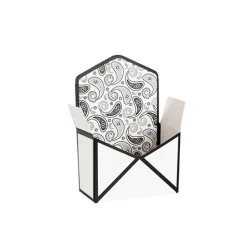 Envelope Flower Box Small Paisley White Pk5 (15.5Lx8Dx11cmH)