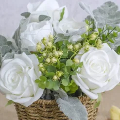 Eucalyptus Fruit Bouquet Green White (34cmH)