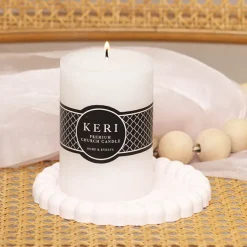 Event Flat Top Pillar Candle 52HR White (7x10cmH)