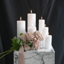Event Flat Top Pillar Candle 14HR White (5x10cmH)