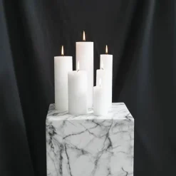 Event Flat Top Pillar Candle 100HR White (7x20cmH)