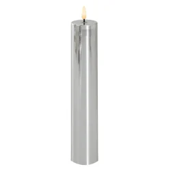Event LED Trueflame Flickering Pillar Candle Chrome 5DX26cmH
