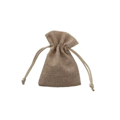 Faux Jute Gift Bomboniere Pouch Small Natural Pk10 (8x10cmH)